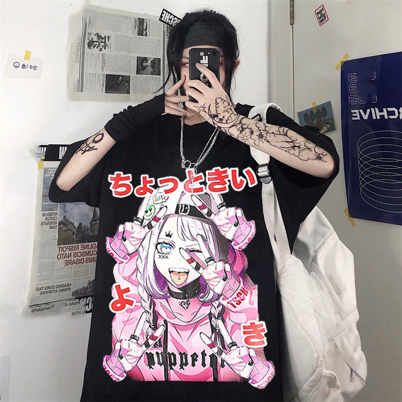 Compre Verão goth feminino horror crânio solto masculino e feminino  camiseta punk escuro grunge streetwear gótico topo t-shirts harajuku y2k  roupas