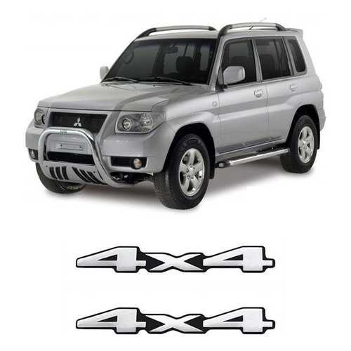 Adesivo 4x4 Mitsubishi Pajero Tr4 Resinado Cromado Emblema