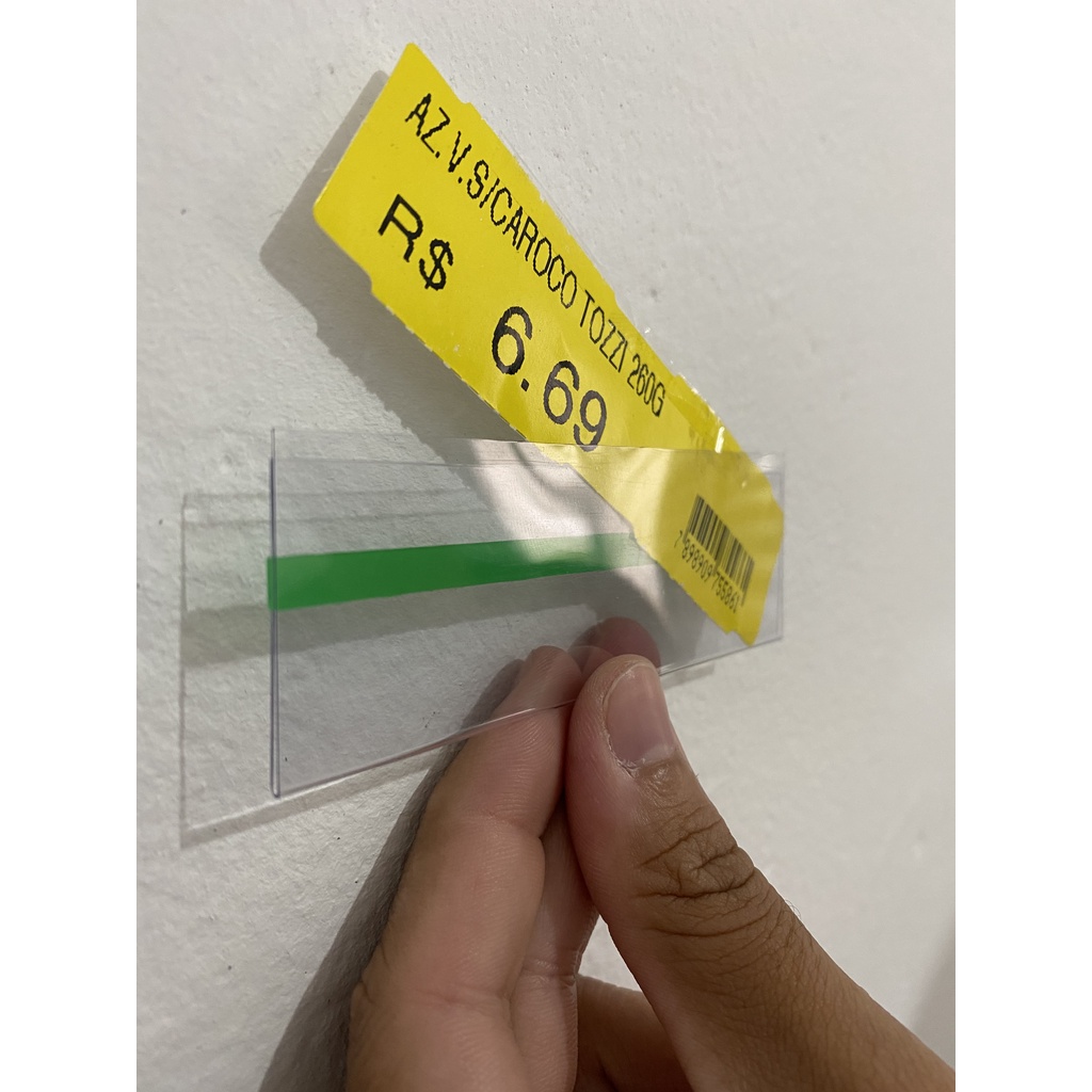 Porta Etiquetas - Precificador C/fita Inteira Para Gondola 5,0 X 3,5cm - kit | Shopee Brasil