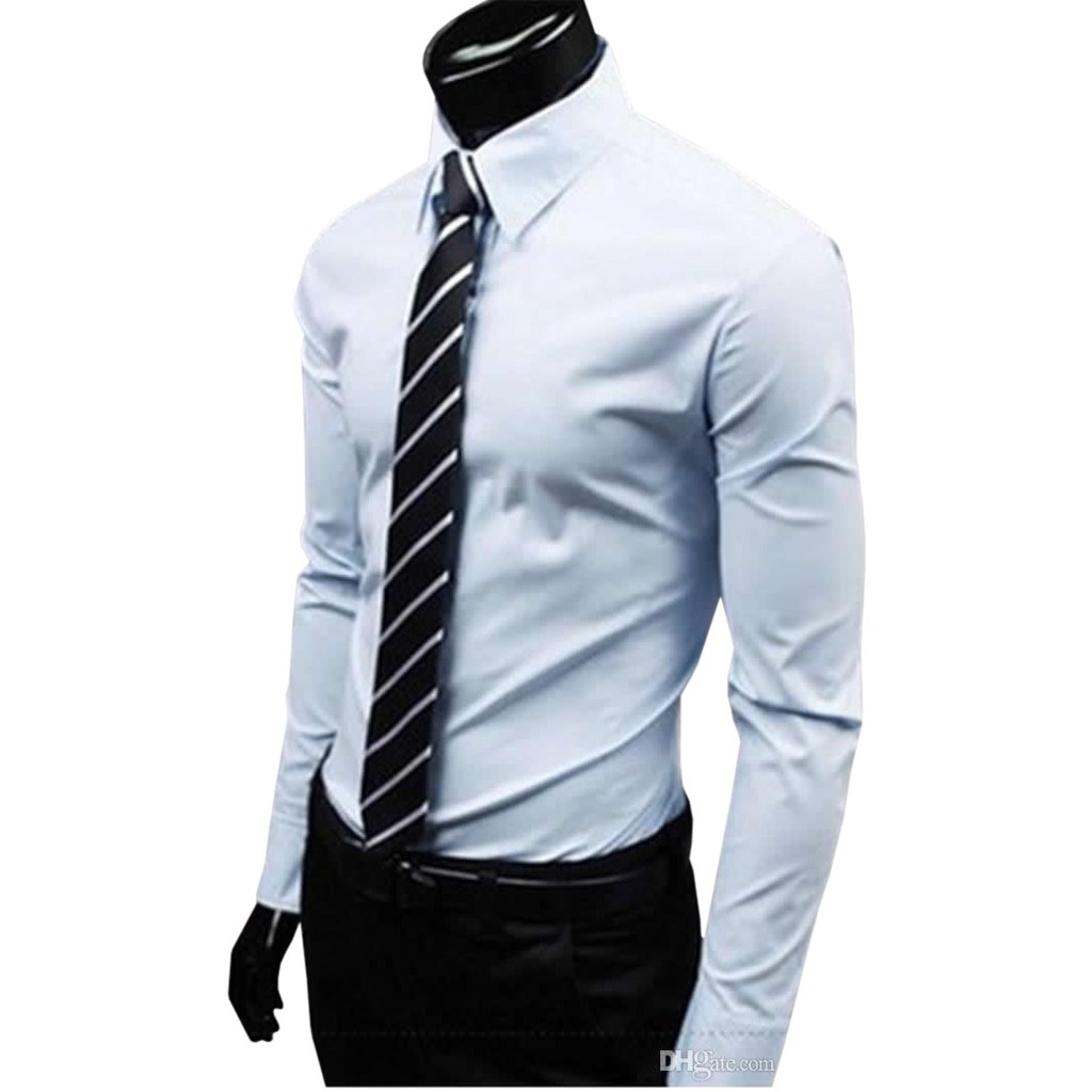Camisa Social Masculina Manga Longa Slim Fit Casual Lisa