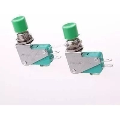 10 Peça - Chave Botão Micro Switch Ds438 Na Sem Trava Verde