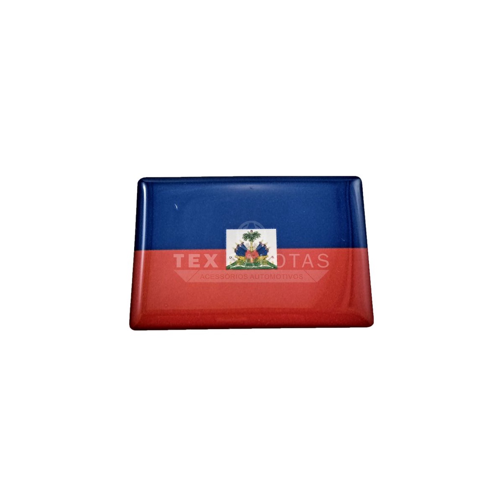 Bandeira Resinada Automotiva Haiti - 9x5,4cm