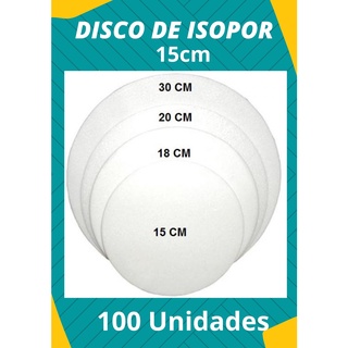 100 Discos De Isopor 15cm Para Mini Pizza Frios Bolo Baby