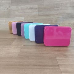 Lata retangular de metal tamanho 12x9x4cm em Oferta na Shopee