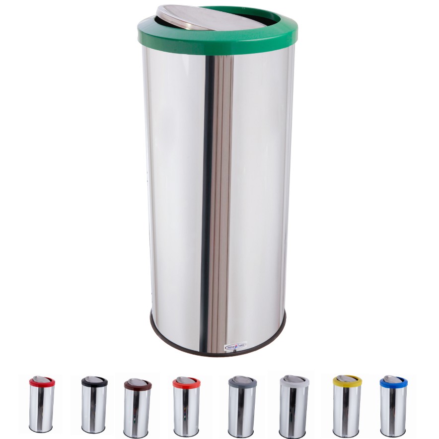 Lixeira Inox Com Tampa Basculante Flip Top Lixeira Grande 50 Litros
