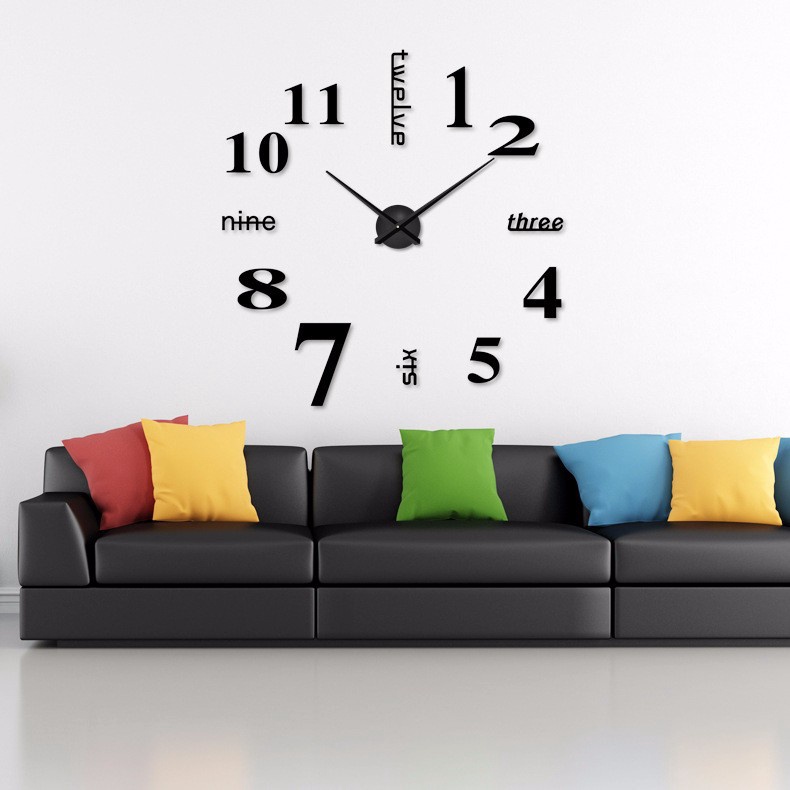 Design Moderno Grande Relógio De Parede 3d Diy Relógios De Quartzo Moda Espelho Acrílico Adesivos Sala De Estar Decoração De Casa