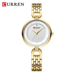 Relógio De Pulso De Quartzo Feminino À Prova D'água Curren Com Pulseira De Aço Inoxidável 9052 xs