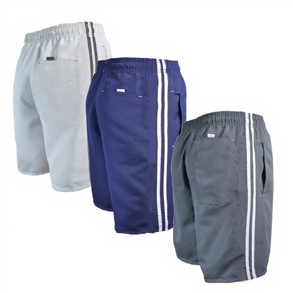 Kit 5 Bermudas Masculinas 3 Bolsos Atacado Com Elástico Com Amarração Para Atividade Física em Oferta na Shopee