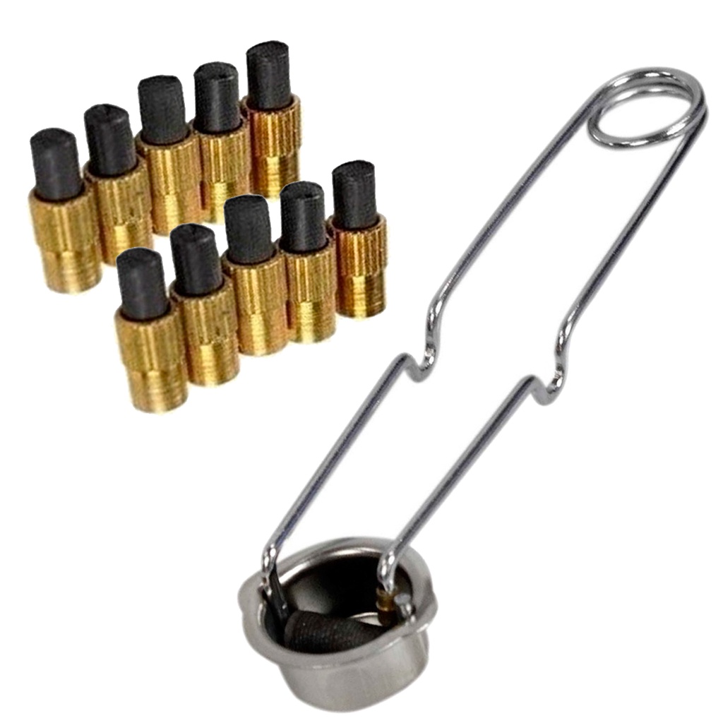 Kit Centelhador Acendedor de Maçarico Tipo Concha + 10 Pedras