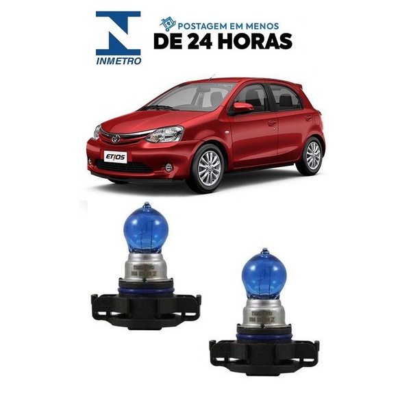 Par Lampada Super Branca Farol de Milha Etios 2012 a 2020 8500k