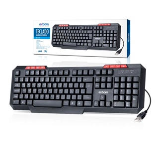 Teclado com fio ABNT2  diversos modelos EXBOM BK102/BK-120/BK-144M/BK-136G/BK-146M/BK-151C/BK-170 em Oferta na Shopee