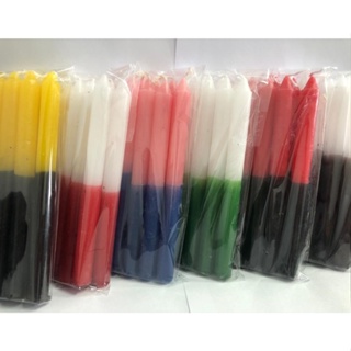 Vela Palito BICOLOR (Maço 8 unid.) - Varias Cores - 100% Parafina em Oferta na Shopee