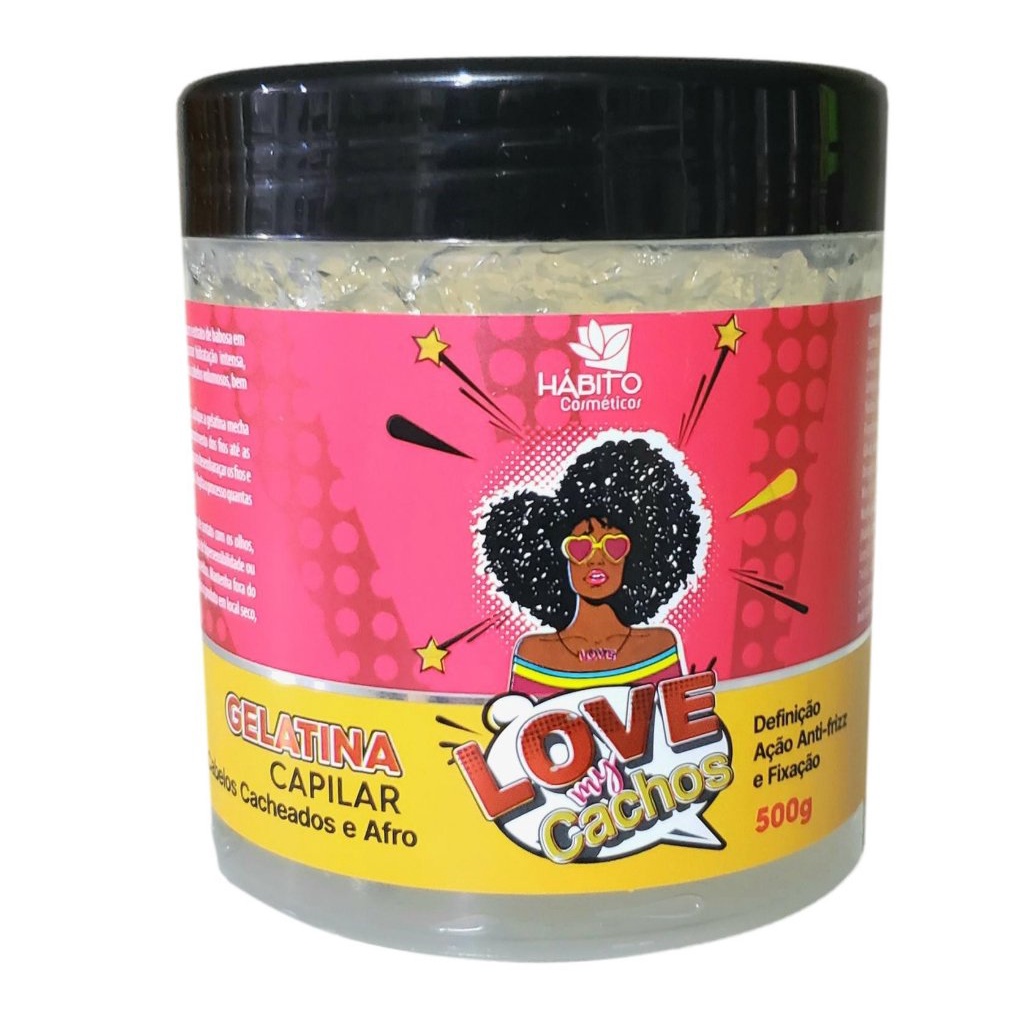 Gelatina Capilar Love My Cachos Hábito Cosméticos 500g