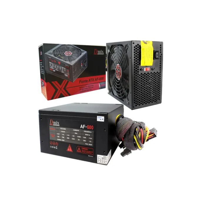Fonte Atx 600w Real - Af-600w