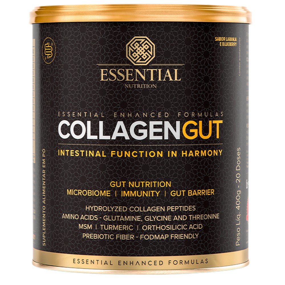 Collagen Gut Essential Nutrition 400g Sabor Laranja e Blueberry