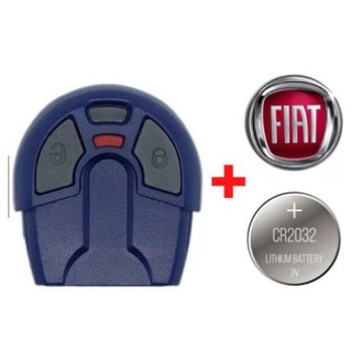 Capa Controle Alarme Fiat Uno Palio Strada Azul + Logo + Bateria Reposição