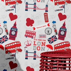 Papel De Parede Londres London Vintage Adesivo Lavável