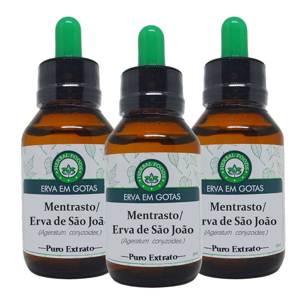 3 Extratos de Mentrasto / Erva de São João 60ml - (Tintura mãe)