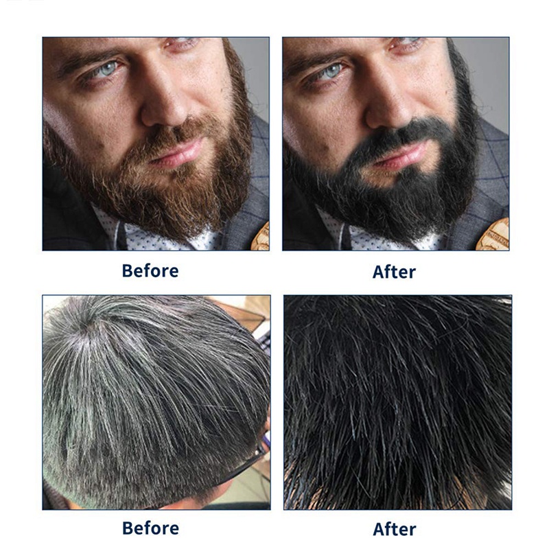 Shampoo Permanente De Tintura De Barba Para Homens , Remoção , Cabelo Branco Cinza , 200ML