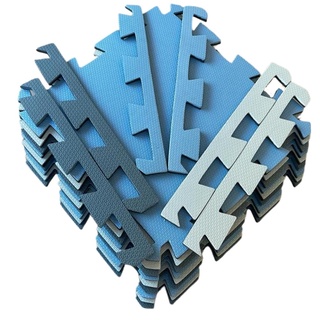 Kit 10 Tatames Tapetes - EVA Tons de Azul 50x50x1cm