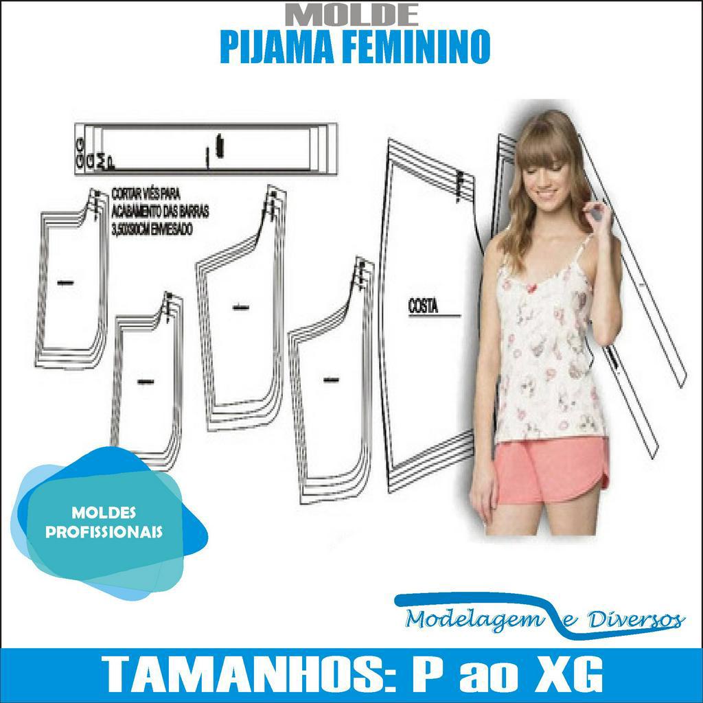 Molde Pijama Feminino Modelagem Diversos Tamanhos P Ao Xg Shopee Brasil