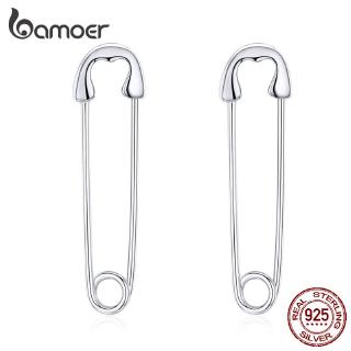 BAMOER Brincos Femininos De Papel Prateado 925