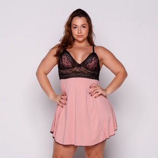Camisola Plus Size Renda linha noite verão pijama