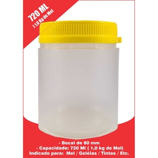 Pote Plástico Mel, Geléias, Alimentos, Tintas 720 ml