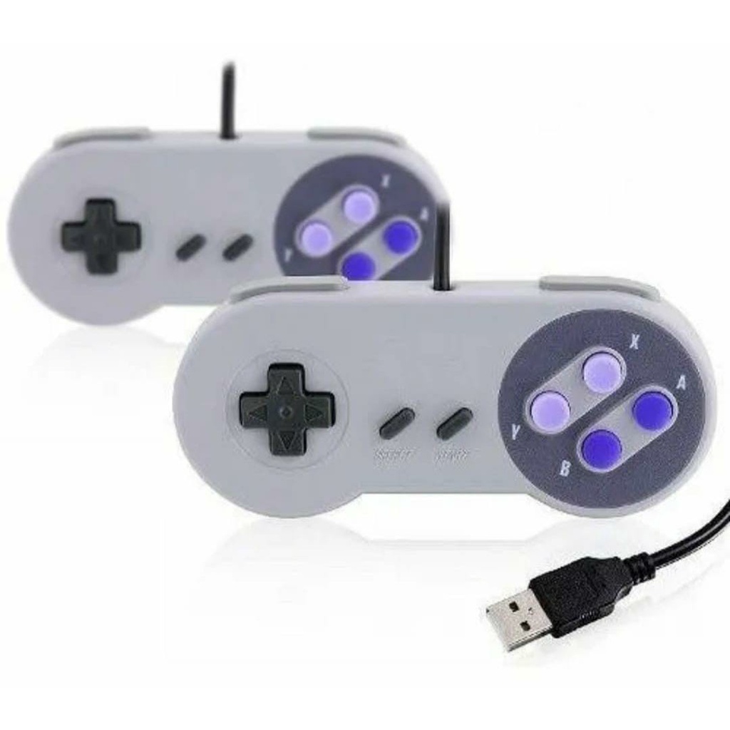 2 Controles Usb Super Nintendo Snes Joystick Pc Mac Windows