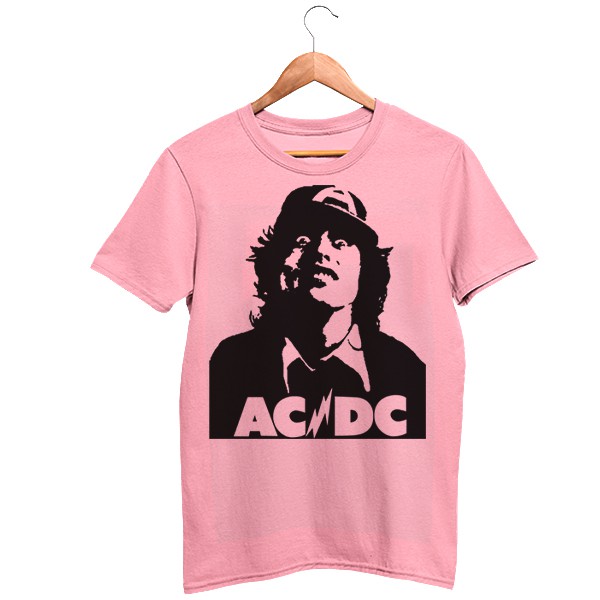 Camiseta Algodao Acdc Ac Dc Angus Young Rock Pesado And Roll Consulado Heavy Metal Grunge Punk Iron Man Guitarra Rosa Bandas Banda Musica Nervous Nvs