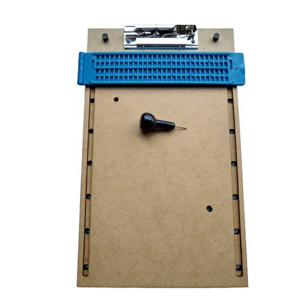 Reglete de Mesa Plástico Para Escrita Braille Azul