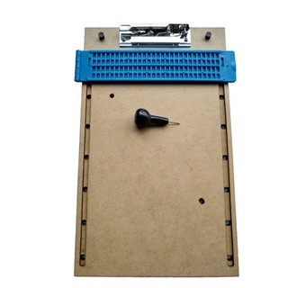 Reglete de Mesa Plástico Para Escrita Braille Azul
