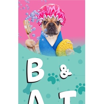 Banner Banho e Tosa 30x100cm Vertical esticadinho Pet Shop