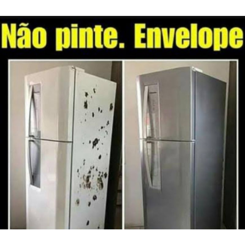 Envelopamento Adesivo prata inox brilho rolo 1mt x 50cm p/ Geladeira, Fogão, Eletrodomésticos e outros.
