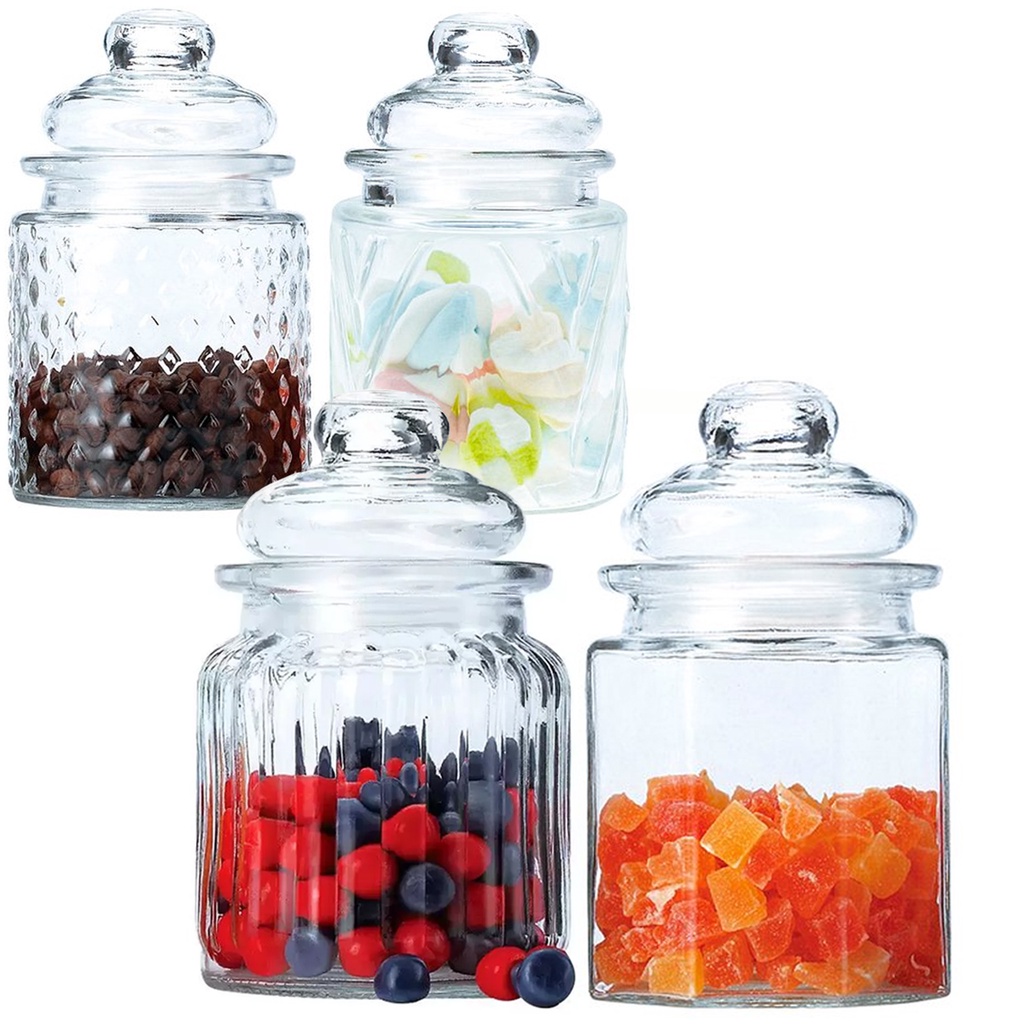 Conjunto de 4 Potes em Vidro 300 ml - Casambiente em Oferta na Shopee