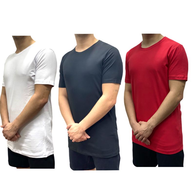 Camiseta Slim Fit Masculina Camisa Básica Blusa Justa Preta