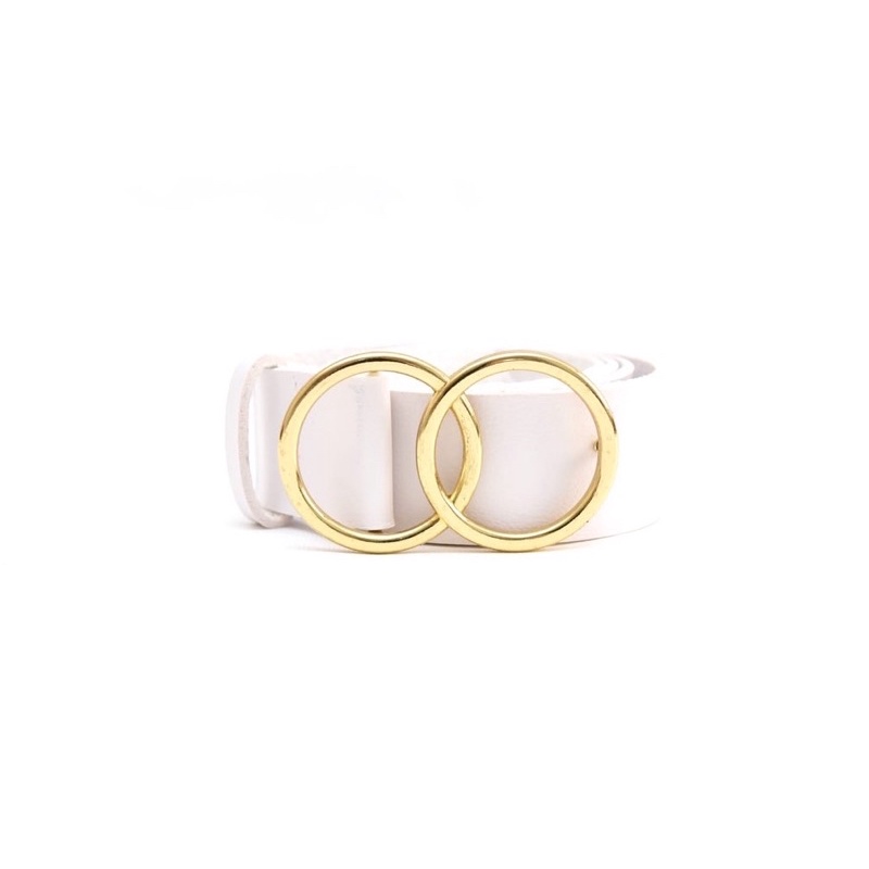 Cinto Feminino Em Couro Branco Moderno Modelo das Blogueiras