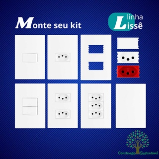 Tomada com Interruptor, Tomada 10A e 20A, Interruptor Simples e Paralelo, Tomada Dupla, Modulo e Placa - Apoio Linha Lissê