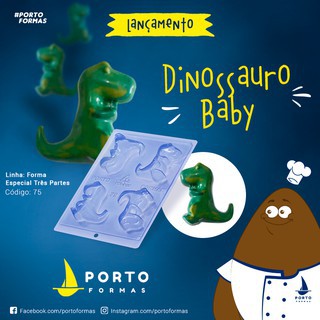 1~5 Forma Porto Com Silicone (3 partes) Para Chocolate DINOSSAURO BABY, CÓD P75....