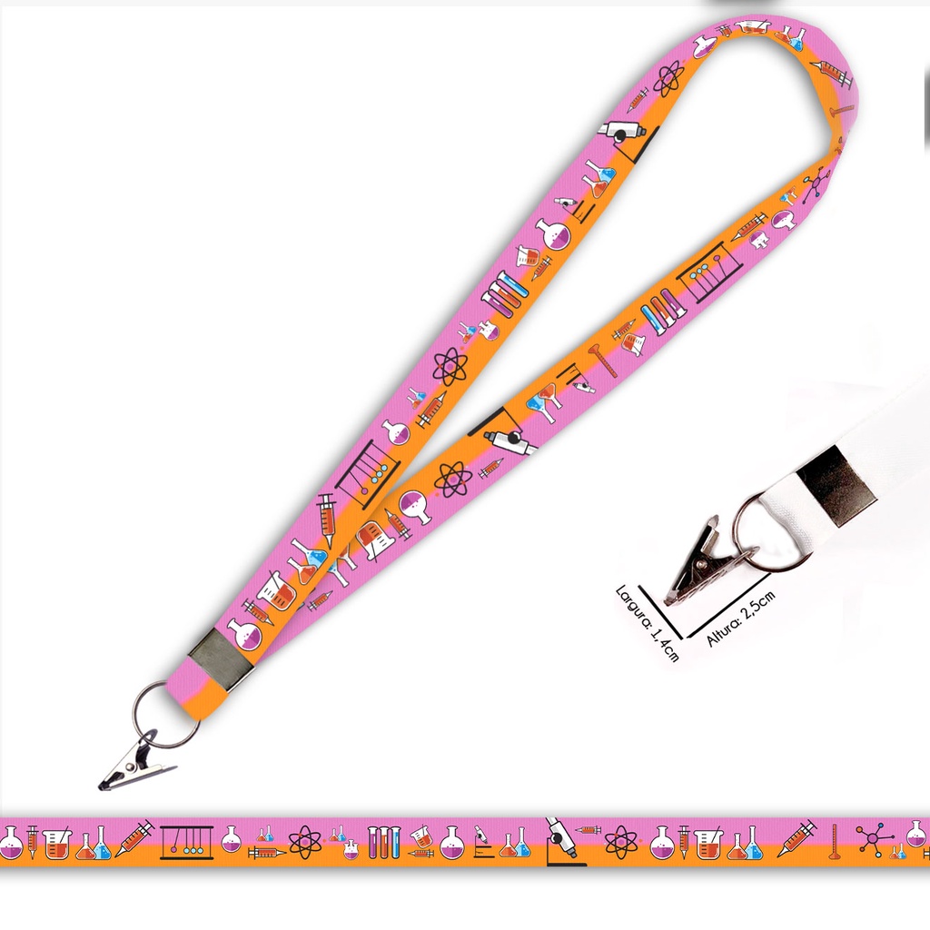 Cordão personalizado Medicina, Biomedicina, Cientista para Crachá com Jacaré e Argola | Shopee Brasil