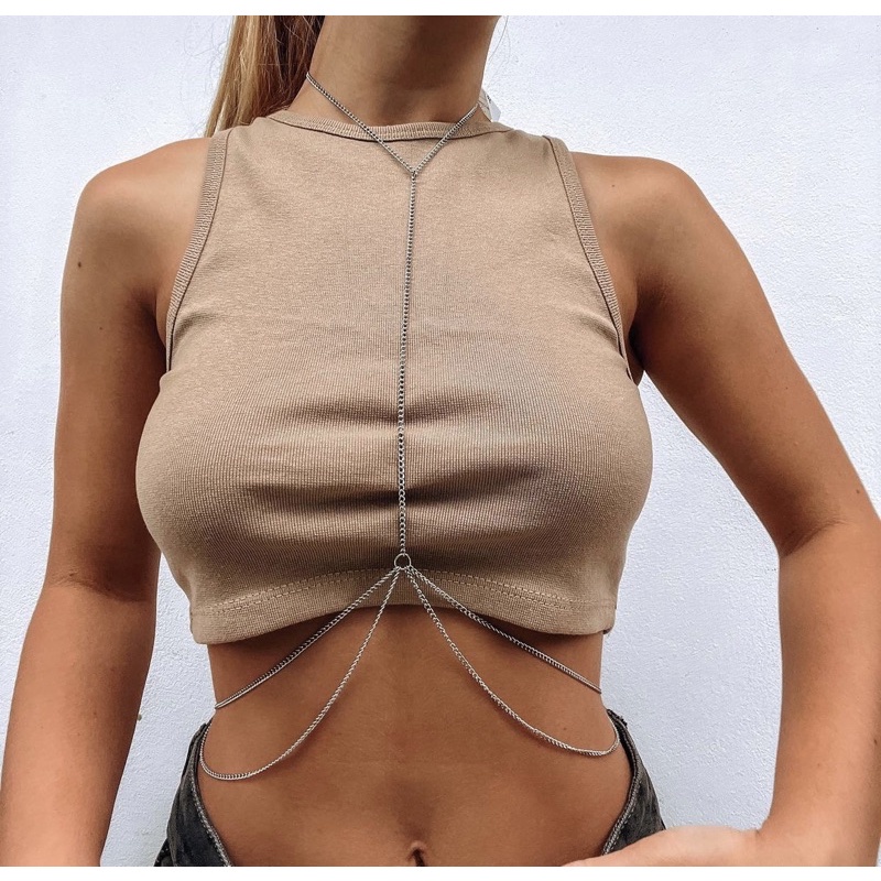 colar corporal borychain banhado a prata e banhado a ouro e ródio acessórios da moda corporal