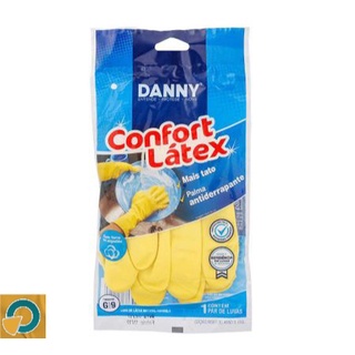 Luva De Protecao Látex Limpeza Pesada  C/ Forro P/M/G/XG  Amarela Danny