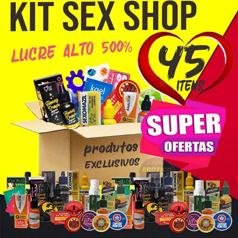 Kit Sex Shop 45 Produtos Eróticos E Sexy Top Escorrega O Preço 6592