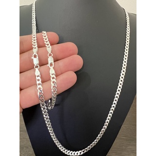 Corrente, Pulseira, ou Conjunto 5mm 70cm Prara 925 italianas maciças legítimas