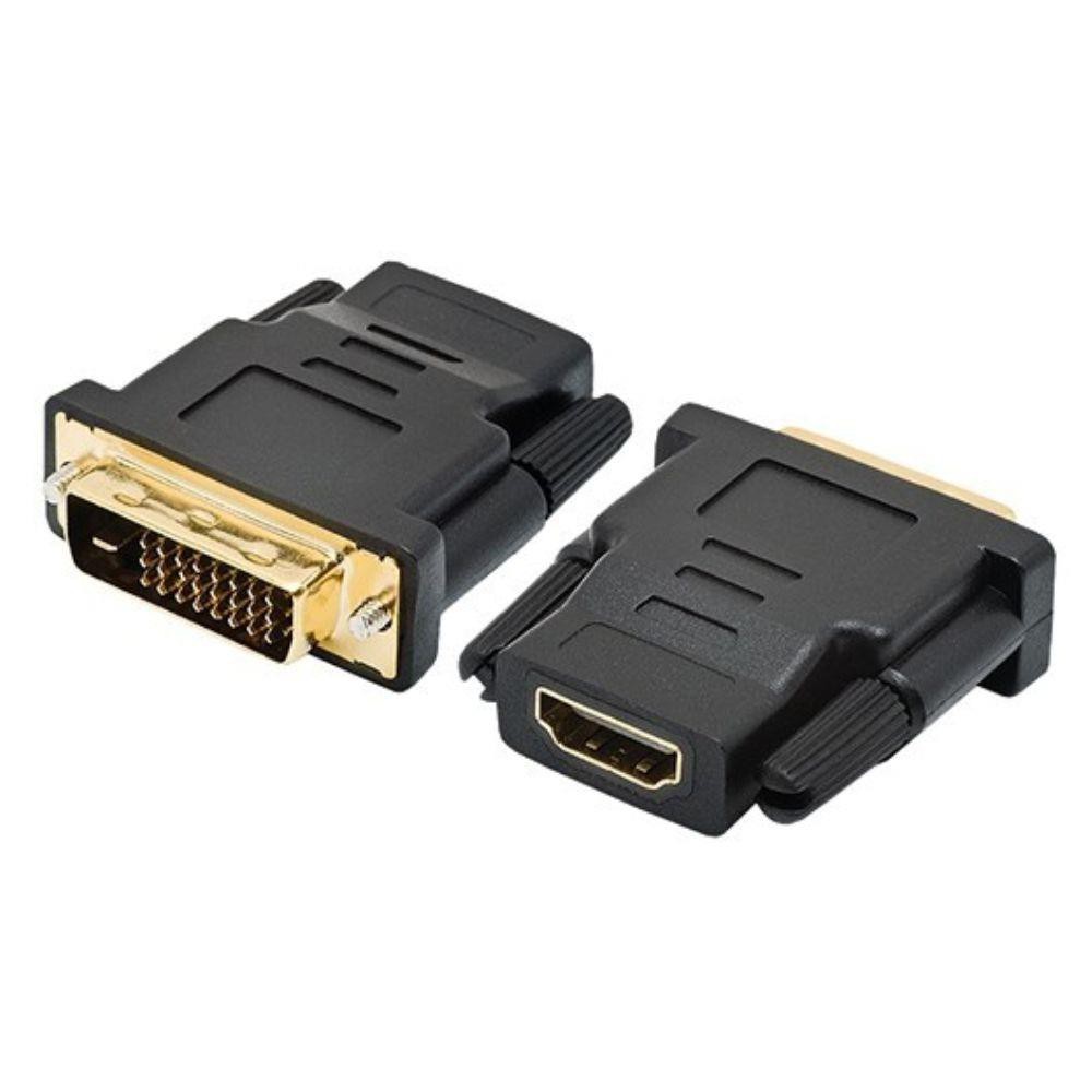 Adaptador DVI-D Dual Link (24+1) Macho x HDMI Fêmea Compatível HDMI Versões 1.2 1.3 e 1.4 4K 3D Full HD