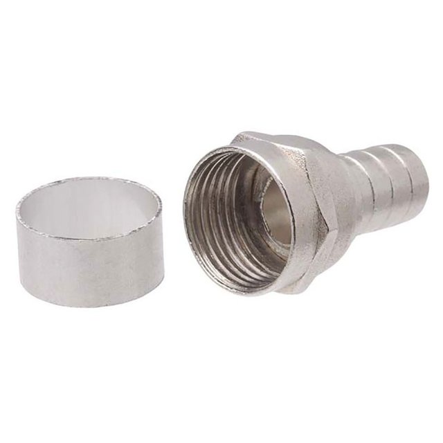 Kit 10 Conector F  - RG 59 c/ Anel para Cabos Coaxiais (unidade)