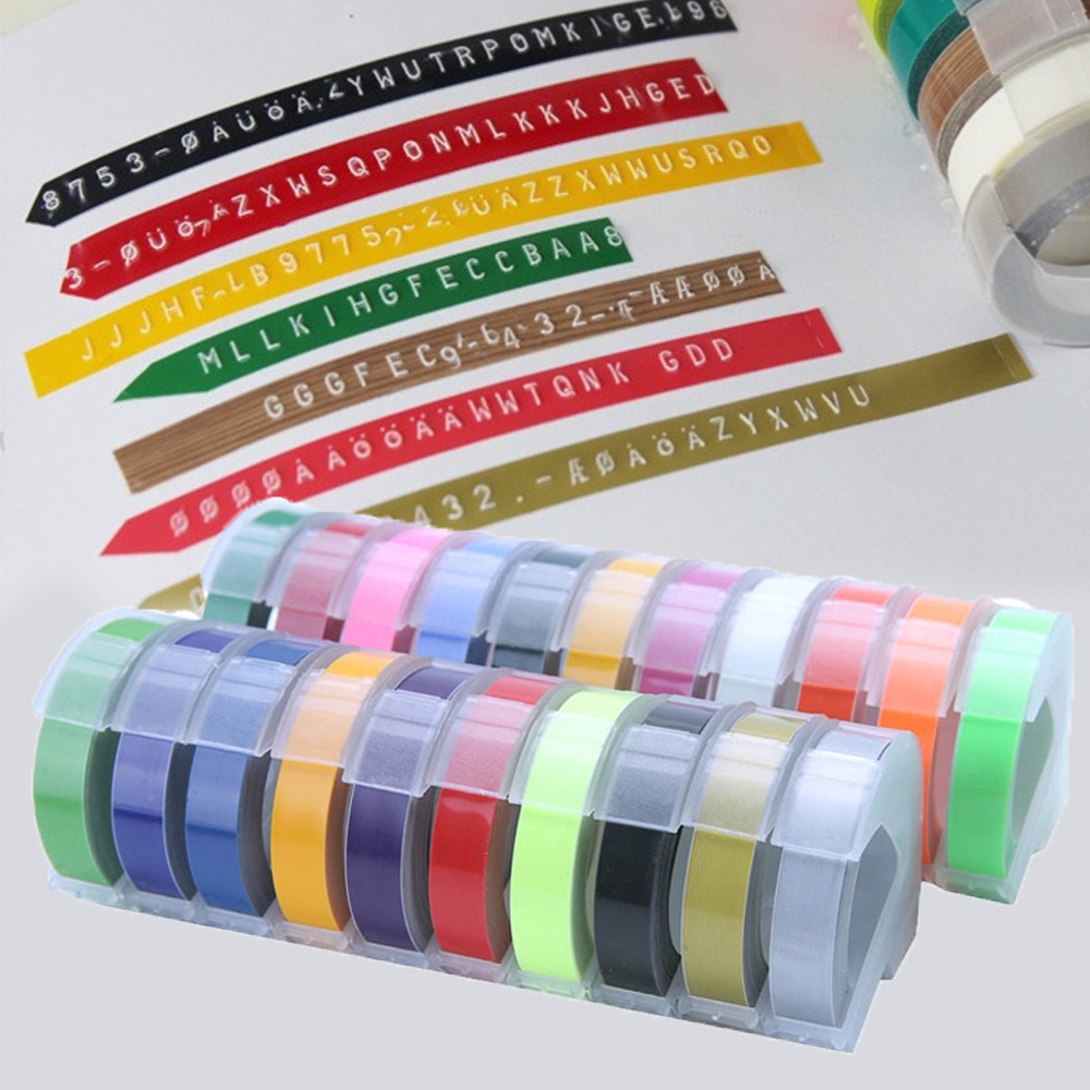 Fita De Recarga 9mm x 3m Carimbo De Letras Em Relevo Para MOTEX/DYMO ...
