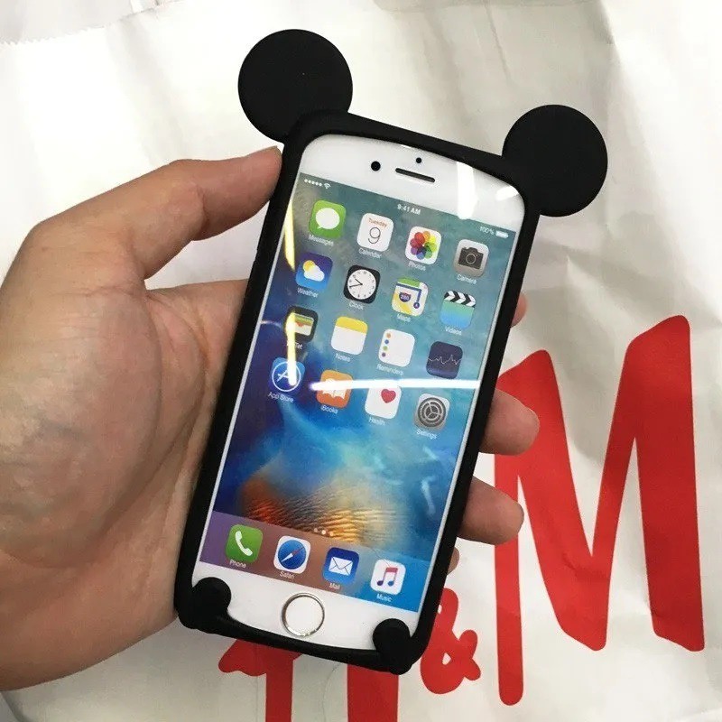 Capa Case iPhone em Silicone Borracha Orelhinha Mickey Mouse Disney