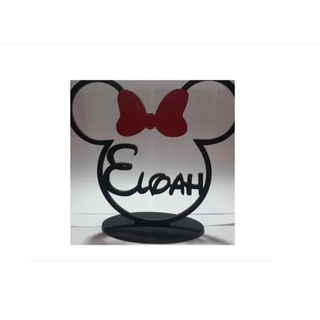 10 Centros De Mesa Minnie Mickey Laço Vermelho Ou Rosa