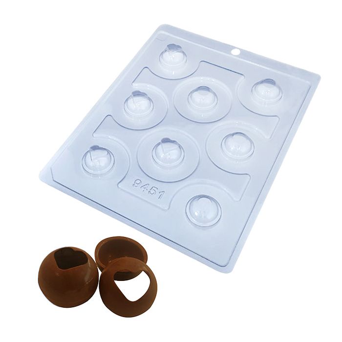 Forma "esfera com furo coração" silicone e acetato BWB 3 partes